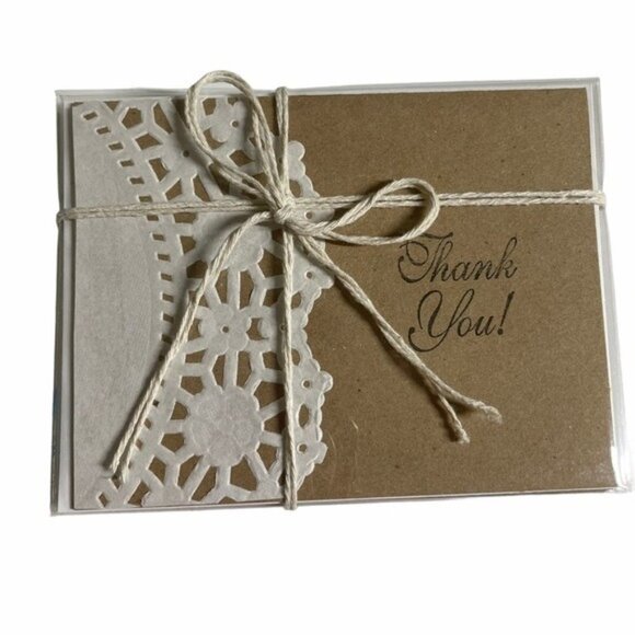 Special Doily Thank You Card Bundle Set of 6 - Picture 1 of 12